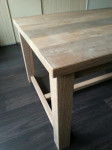 Eiken eetkamertafel 320 cm lang en 110 cm breed met 4 lade's